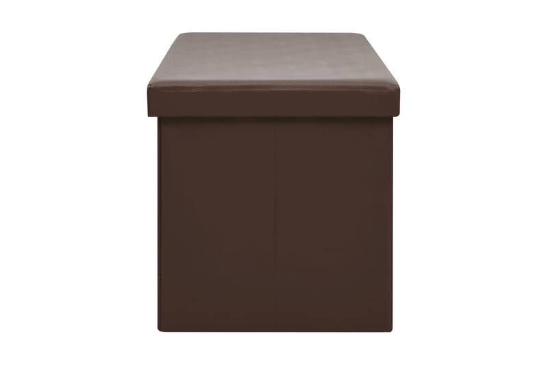 Hopfällbar förvaringsbänk brun PVC - Brun - Möbler - Stolar & fåtöljer - Sittbänk - Skobänk & skohylla med bänk