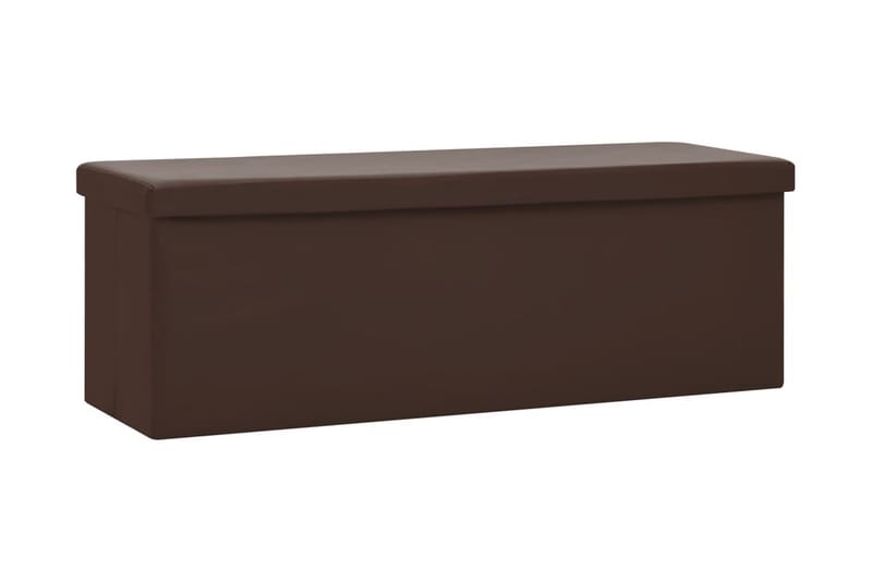 Hopfällbar förvaringsbänk brun PVC - Brun - Möbler - Stolar & fåtöljer - Sittbänk - Skobänk & skohylla med bänk