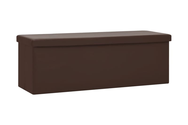 Hopfällbar förvaringsbänk brun PVC - Brun - Hallförvaring - Skobänk & skohylla med bänk