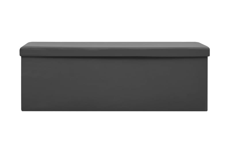 Hopfällbar förvaringsbänk grå PVC - Grå - Möbler - Stolar & fåtöljer - Sittbänk - Skobänk & skohylla med bänk