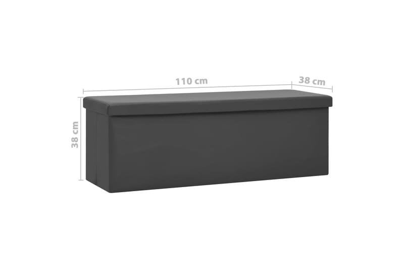 Hopfällbar förvaringsbänk grå PVC - Grå - Möbler - Stolar & fåtöljer - Sittbänk - Skobänk & skohylla med bänk