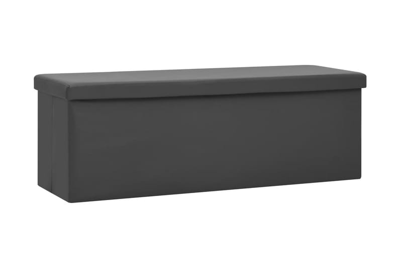 Hopfällbar förvaringsbänk grå PVC - Grå - Skobänk & skohylla med bänk - Hallförvaring