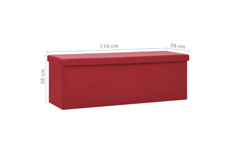 Hopfällbar förvaringsbänk vinröd PVC - Vinröd - Möbler - Stolar & fåtöljer - Sittbänk - Skobänk & skohylla med bänk