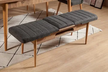 Idehult Bänk 51 cm - Trä/natur/Antracit - Möbler - Stolar & fåtöljer - Sittbänk - Hallbänk