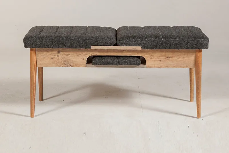 Idehult Bänk 51 cm - Trä/natur/Antracit - Möbler - Stolar & fåtöljer - Sittbänk - Hallbänk