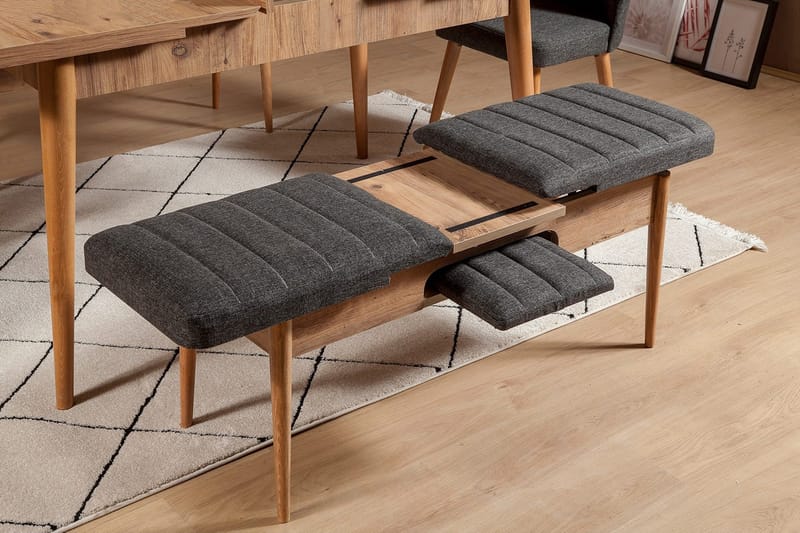 Idehult Bänk 51 cm - Trä/natur/Antracit - Möbler - Stolar & fåtöljer - Sittbänk - Hallbänk