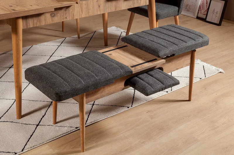 Idehult Bänk 51 cm - Trä/natur/Antracit - Möbler - Stolar & fåtöljer - Sittbänk - Hallbänk