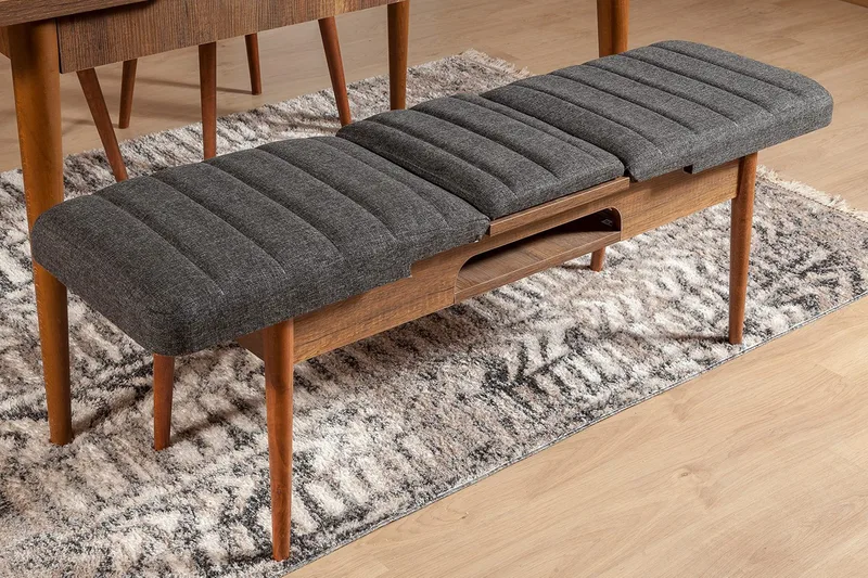 Idehult Bänk 51 cm - Valnöt/Antracit - Möbler - Stolar & fåtöljer - Sittbänk