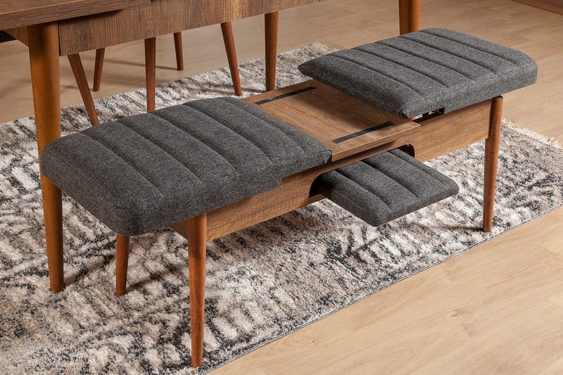 Idehult Bänk 51 cm - Valnöt/Antracit - Möbler - Stolar & fåtöljer - Sittbänk