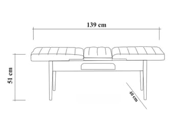 Idehult Bänk 51 cm - Valnöt/Antracit - Möbler - Stolar & fåtöljer - Sittbänk - Hallbänk