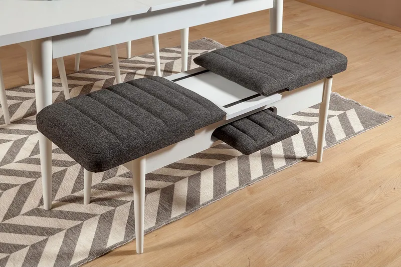 Idehult Bänk 51 cm - Vit/Antracit - Möbler - Stolar & fåtöljer - Sittbänk