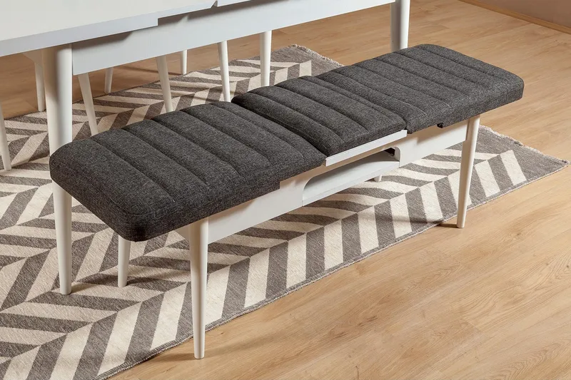 Idehult Bänk 51 cm - Vit/Antracit - Möbler - Stolar & fåtöljer - Sittbänk