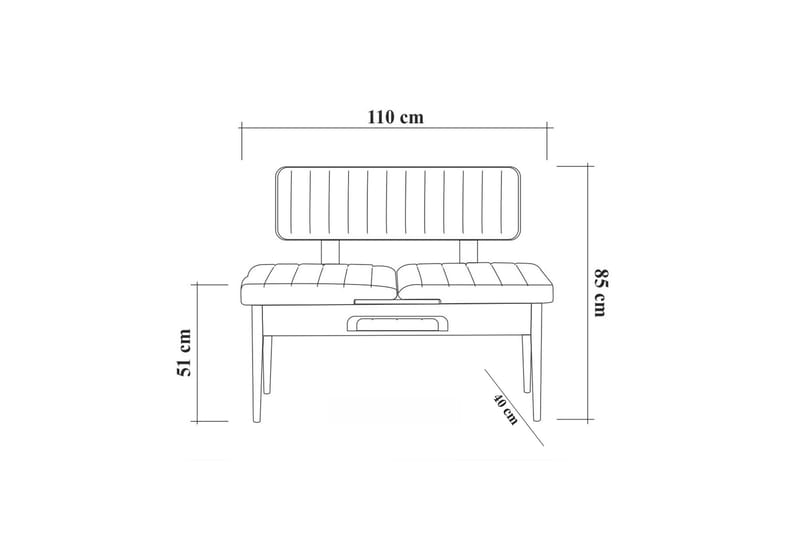 Idehult Bänk 85 cm - Trä/natur/Antracit - Sittbänk - Bänk med ryggstöd