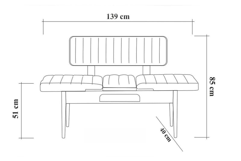 Idehult Bänk 85 cm - Vit/Antracit - Möbler - Stolar & fåtöljer - Sittbänk
