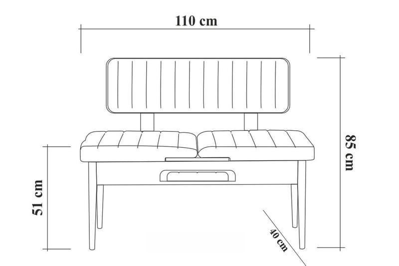 Idehult Bänk 85 cm - Vit/Antracit - Möbler - Stolar & fåtöljer - Sittbänk