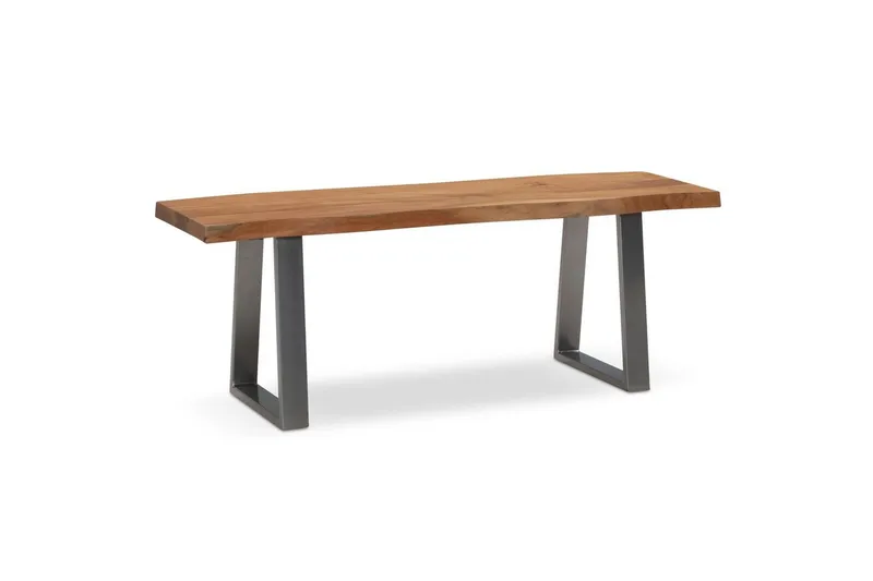 Kapprumsbänk Wohnling Massivt Akaciaträ 120 cm Träkant Hall Silver, Raka Löpare, Silver, Raka Löpare