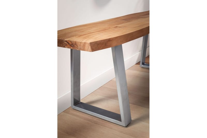 Kapprumsbänk Wohnling Massivt Akaciaträ 120 cm Träkant Hall Silver, Raka Löpare - Silver, Raka Löpare - Möbler - Stolar & fåtöljer - Sittbänk - Hallbänk