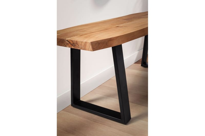 Kapprumsbänk Wohnling Massivt Akaciaträ 120 cm Träkant Hall Svart, Raka Löpningar - Svart, Raka Löpningar - Möbler - Stolar & fåtöljer - Sittbänk - Hallbänk