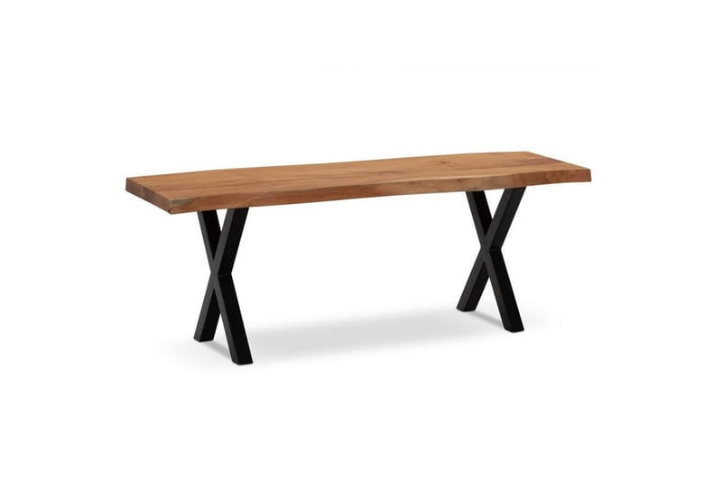 Kapprumsbänk Wohnling Massivt Akaciaträ 120 cm Träkant Hall Svart, X-ram - Svart, X-ram - Möbler - Stolar & fåtöljer - Sittbänk - Hallbänk