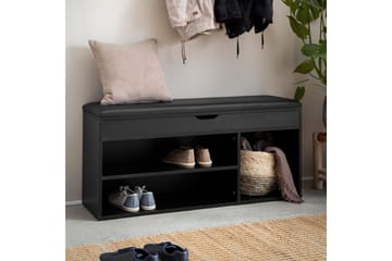 Kapprumsbänk Wohnling med skoställ vadderad sittplats förvaring under - Möbler - Stolar & fåtöljer - Sittbänk - Skobänk & skohylla med bänk