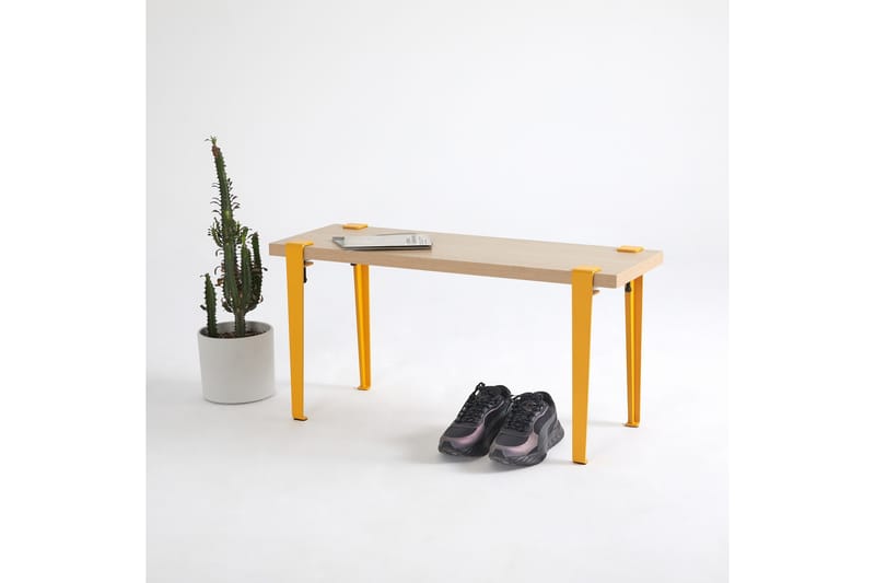 Khalkeus Sittbänk 90x30 cm Brun/Gul - Hanah Home - Möbler - Stolar & fåtöljer - Sittbänk - Hallbänk