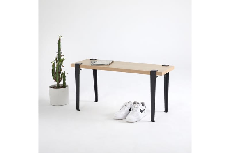 Khalkeus Sittbänk 90x30 cm Brun/Svart - Hanah Home - Möbler - Stolar & fåtöljer - Sittbänk - Hallbänk