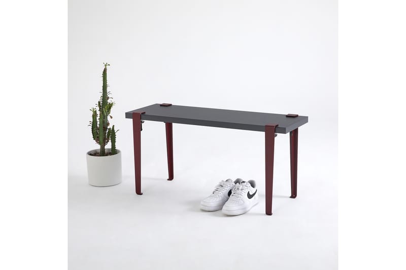 Khalkeus Sittbänk 90x30 cm Svart/Röd - Hanah Home - Möbler - Stolar & fåtöljer - Sittbänk - Hallbänk