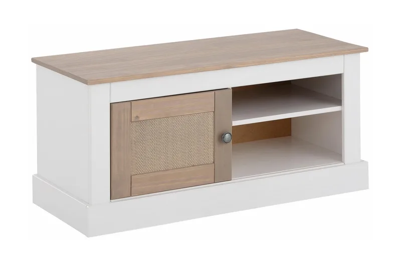 Lanseria TV-bänk 95 cm, Vit/Grå
