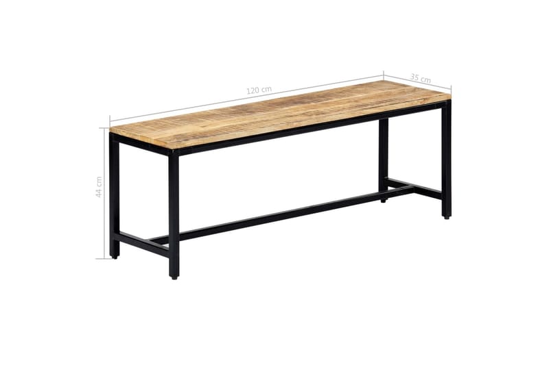 Matbänk 120 cm massivt grovt mangoträ - Brun - Möbler - Stolar & fåtöljer - Sittbänk - Hallbänk