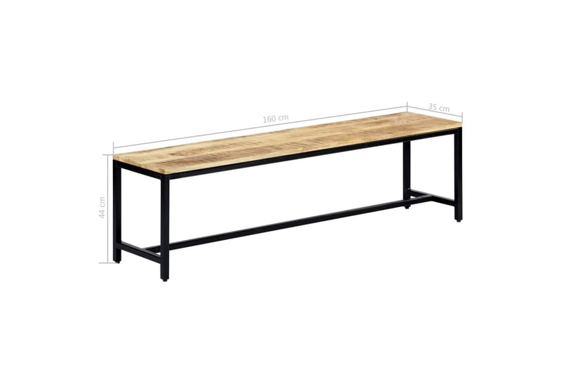 Matbänk 160 cm massivt grovt mangoträ - Brun - Möbler - Stolar & fåtöljer - Sittbänk - Hallbänk