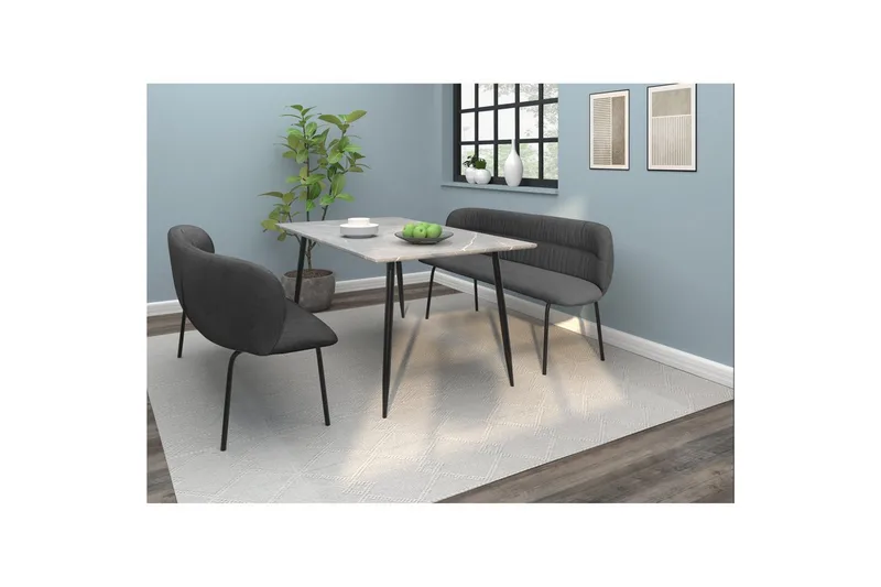 Matbänk Casey Grå - Grå - Möbler - Stolar & fåtöljer - Sittbänk