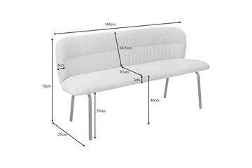 Matbänk Casey Grå - Grå - Möbler - Stolar & fåtöljer - Sittbänk