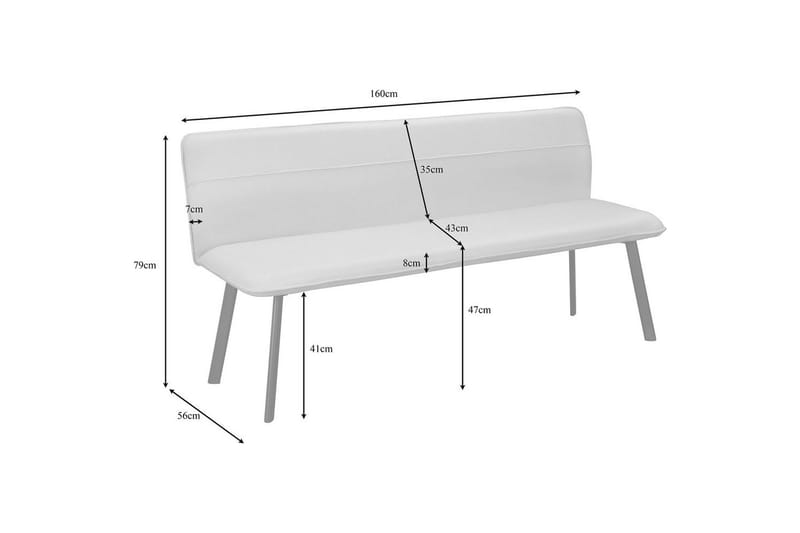 Matbänk Taylor Antracit - Antracit - Möbler - Stolar & fåtöljer - Sittbänk