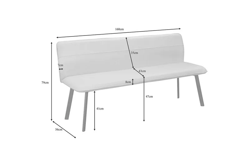 Matbänk Taylor Kräm - Kräm - Möbler - Stolar & fåtöljer - Sittbänk