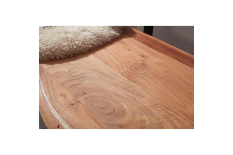 Matbänk Wohnling Köksbänk i massivt trä med trädets kant med metallben, lantlig stil Med ryggstöd, 160 cm - Med ryggstöd, 160 cm - Möbler - Stolar & fåtöljer - Sittbänk