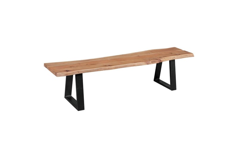 Matbänk Wohnling Köksbänk i massivt trä med trädets kant med metallben, lantlig stil Utan ryggstöd, 180 cm - Utan ryggstöd, 180 cm - Möbler - Stolar & fåtöljer - Sittbänk - Hallbänk
