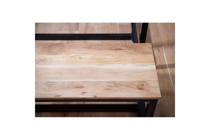 Matbänk Wohnling massivt trä industriell loftstil med metallben 160 cm - 160 cm - Möbler - Stolar & fåtöljer - Sittbänk - Hallbänk
