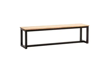 Matbänk Wohnling massivt trä industriell loftstil med metallben 160 cm - 160 cm - Möbler - Stolar & fåtöljer - Sittbänk - Hallbänk