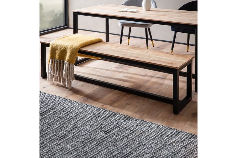 Matbänk Wohnling massivt trä industriell loftstil med metallben 180 cm - 180 cm - Möbler - Stolar & fåtöljer - Sittbänk - Hallbänk