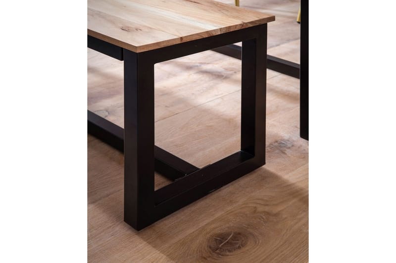 Matbänk Wohnling massivt trä industriell loftstil med metallben 180 cm - 180 cm - Möbler - Stolar & fåtöljer - Sittbänk - Hallbänk