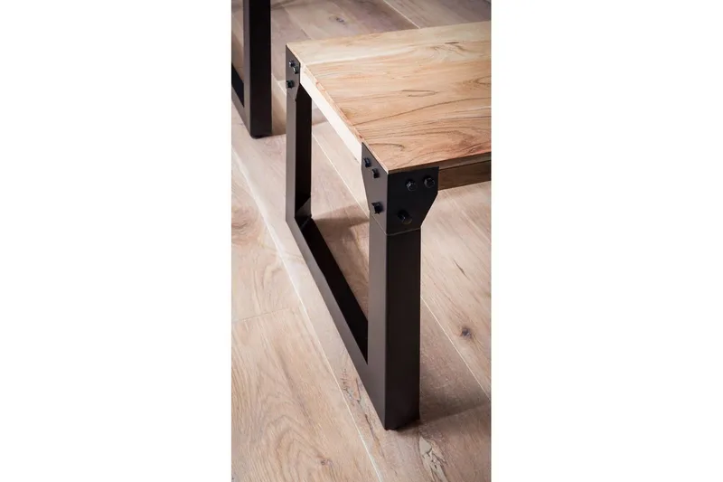 Matbänk Wohnling massivt trä industriell stil med metallben 120 cm - 120 cm - Möbler - Stolar & fåtöljer - Sittbänk - Hallbänk