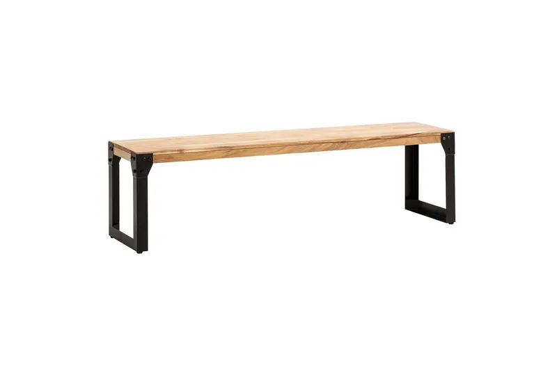 Matbänk Wohnling massivt trä industriell stil med metallben 140 cm - 140 cm - Möbler - Stolar & fåtöljer - Sittbänk - Hallbänk