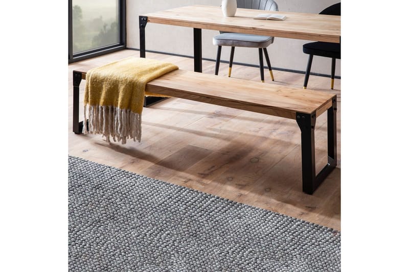 Matbänk Wohnling massivt trä industriell stil med metallben 140 cm - 140 cm - Möbler - Stolar & fåtöljer - Sittbänk - Hallb änk