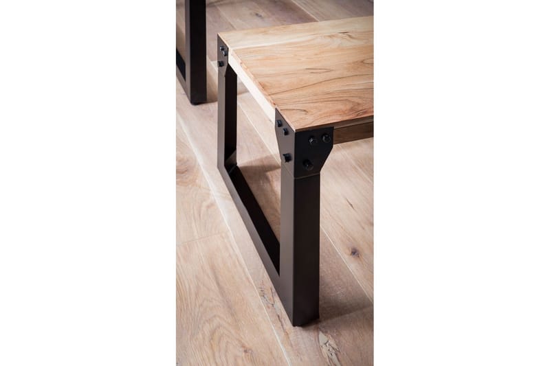 Matbänk Wohnling massivt trä industriell stil med metallben 140 cm - 140 cm - Möbler - Stolar & fåtöljer - Sittbänk - Hallbänk