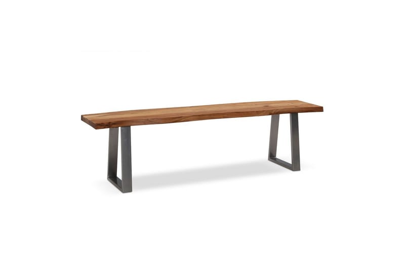 Matbänk Wohnling Massivt trä med metallben träd kant lantligt Silver, Rak, 180 cm - Silver, Rak, 180 cm - Möbler - Stolar & fåtöljer - Sittbänk - Hallbänk
