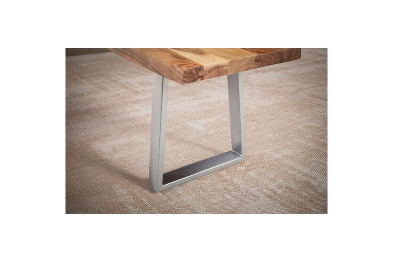 Matbänk Wohnling Massivt trä med metallben träd kant lantligt Silver, Rak, 180 cm - Silver, Rak, 180 cm - Möbler - Bord & matgrupper - Matbord & köksbord