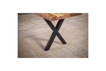 Matbänk Wohnling Massivt trä med metallben träd kant lantligt Svart, korsad, 160 cm - Svart, korsad, 160 cm - Möbler - Stolar & fåtöljer - Sittbänk - Hallbänk