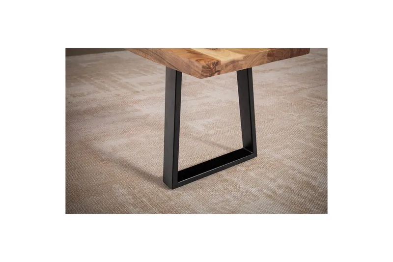 Matbänk Wohnling Massivt trä med metallben träd kant lantligt Svart, Rak, 120 cm - Svart, Rak, 120 cm - Möbler - Stolar & fåtöljer - Sittbänk - Hallbänk