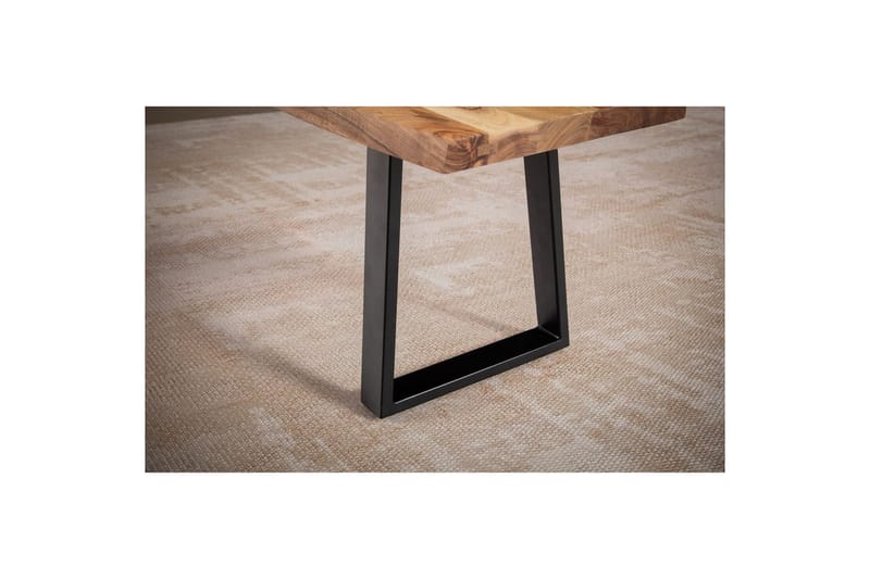 Matbänk Wohnling Massivt trä med metallben träd kant lantligt Svart, Rak, 140 cm - Svart, Rak, 140 cm - Möbler - Stolar & fåtöljer - Sittbänk - Hallbänk