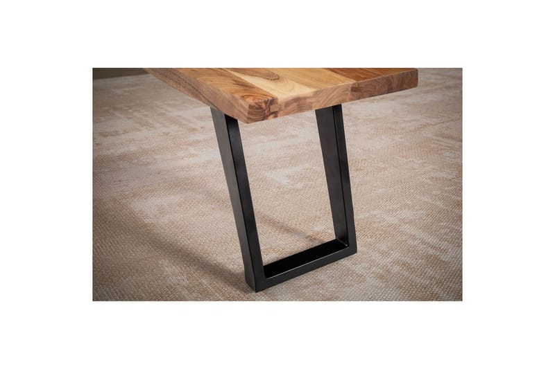 Matbänk Wohnling Massivt trä med metallben träd kant lantligt Svart, vinklad, 140 cm - Svart, vinklad, 140 cm - Möbler - Bord & matgrupper - Matbord & köksbord